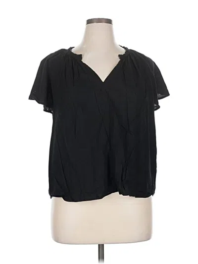 Pre-owned Gap Short Sleeve Blouse In Black