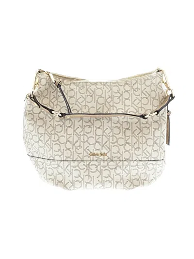 Pre-owned Calvin Klein Leather Tote Bag In White