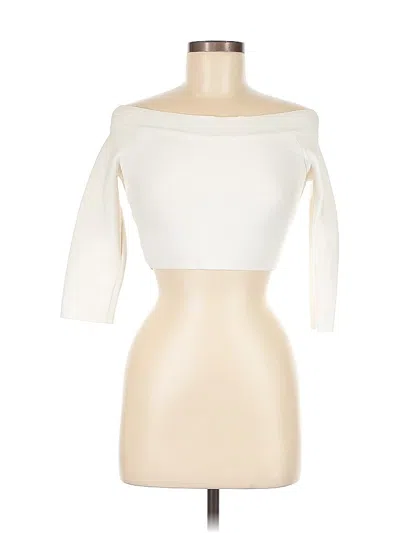 Pre-owned Bcbgmaxazria 3/4 Sleeve T-shirt In White