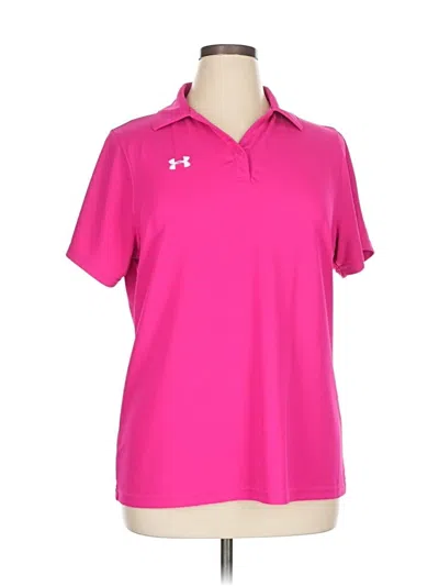 Pre-owned Under Armour Short Sleeve Polo Shirt In Pink