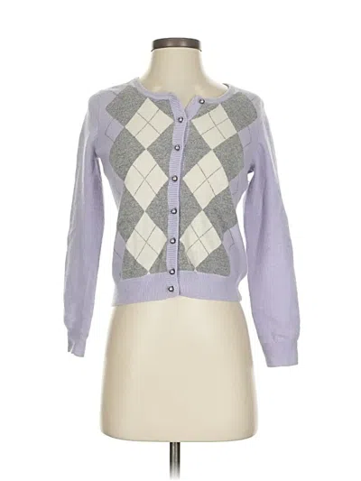 Pre-owned Talbots Wool Cardigan Sweater In Purple