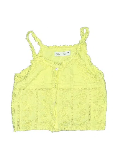 Pre-owned Zara Kids' Sleeveless Top Yellow Halter Neckline Tops