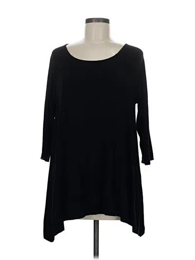 Pre-owned Chico's 3/4 Sleeve T-shirt In Black