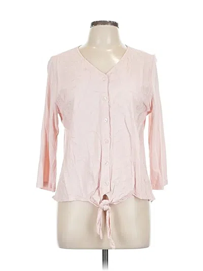 Pre-owned Chico's 3/4 Sleeve Blouse In Pink