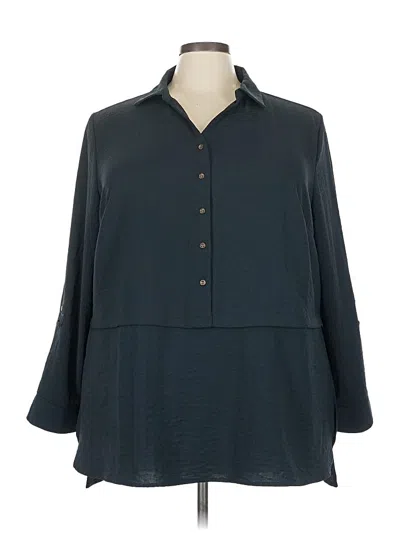 Pre-owned Assorted Brands 3/4 Sleeve Blouse In Blue