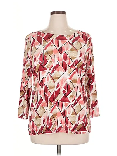 Pre-owned Jm Collection 3/4 Sleeve Blouse In Red