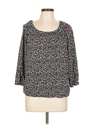 Pre-owned Michael Michael Kors 3/4 Sleeve Blouse In Black