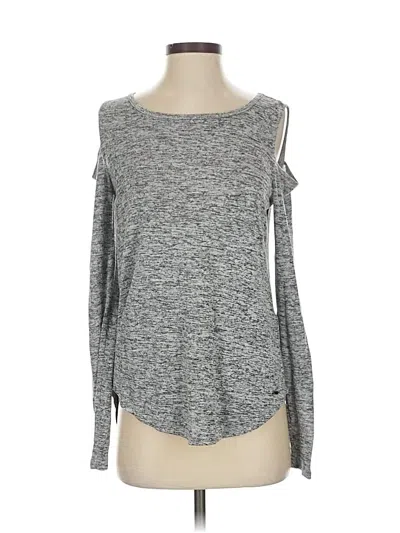 Pre-owned Hollister Long Sleeve T-shirt In Gray