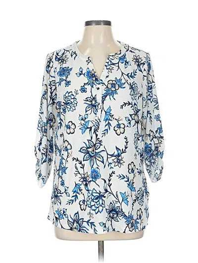 Pre-owned Emily Daniels 3/4 Sleeve T-shirt In Blue