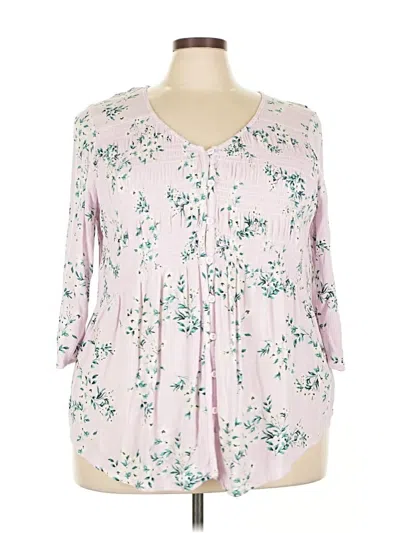 Pre-owned Torrid 3/4 Sleeve Blouse In Pink