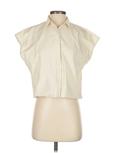 Pre-owned Uniqlo Sleeveless Button Down Shirt In White