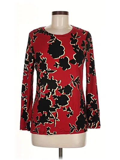 Pre-owned Chico's Long Sleeve T-shirt In Red