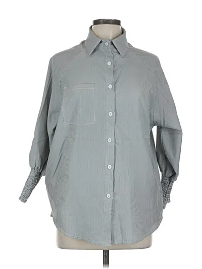 Pre-owned Unbranded 3/4 Sleeve Blouse In Gray