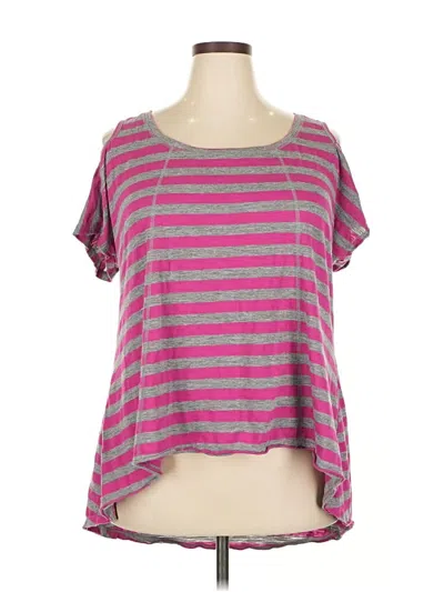 Pre-owned Torrid Short Sleeve Top Pink Scoop Neck Tops