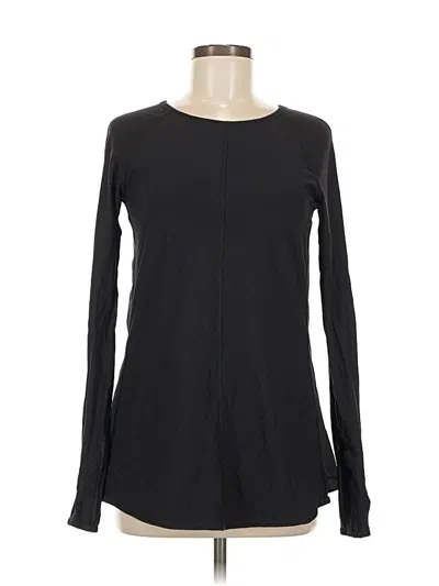 Pre-owned Lululemon Athletica Long Sleeve Top Black Crew Neck Tops