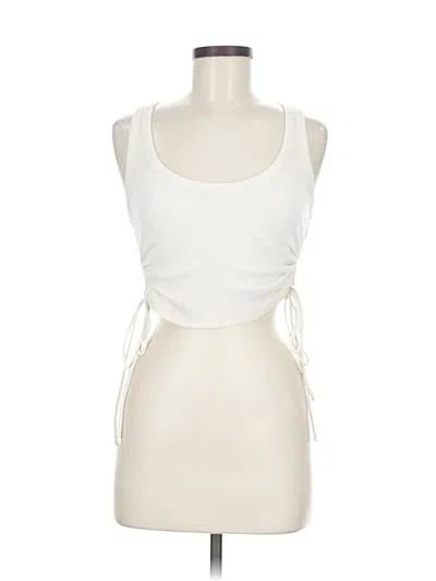 Pre-owned Zara Tank Top Ivory Halter Neckline Tops In White