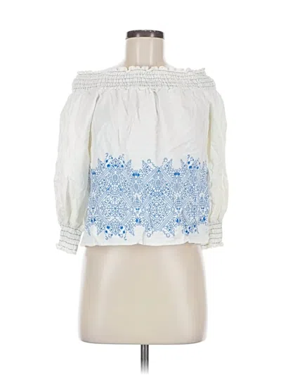 Pre-owned Calligraphie 3/4 Sleeve Blouse In White