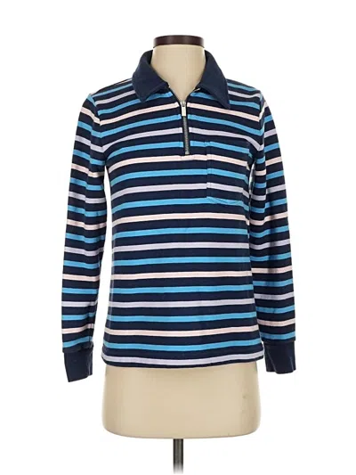 Pre-owned Lands' End Long Sleeve Polo Shirt In Blue