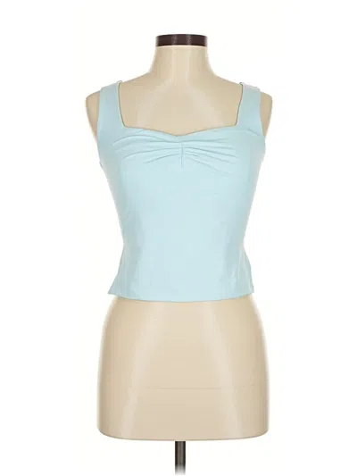 Pre-owned Trendy Queen Tank Top Blue Strapless Neckline Tops