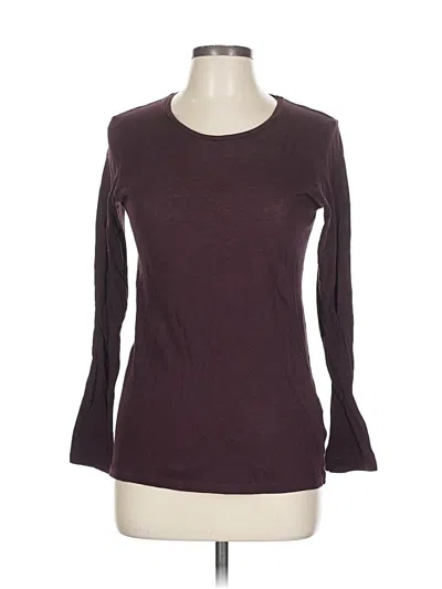 Pre-owned Majestic 3/4 Sleeve T-shirt In Burgundy
