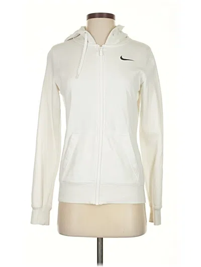 Pre-owned Nike Zip Up Hoodie In White