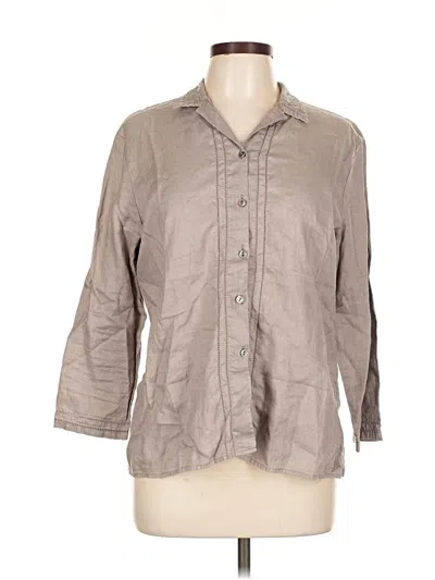 Pre-owned Gap 3/4 Sleeve Button Down Shirt In Gray
