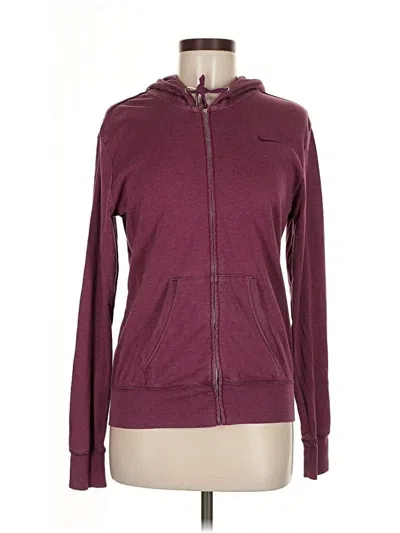 Pre-owned Nike Zip Up Hoodie In Burgundy