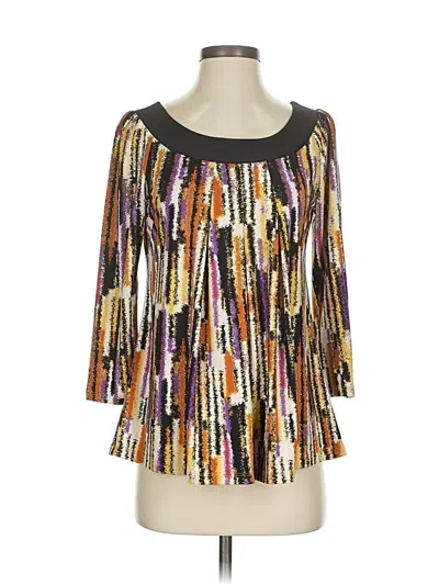 Pre-owned Essentials 3/4 Sleeve Blouse In Gold