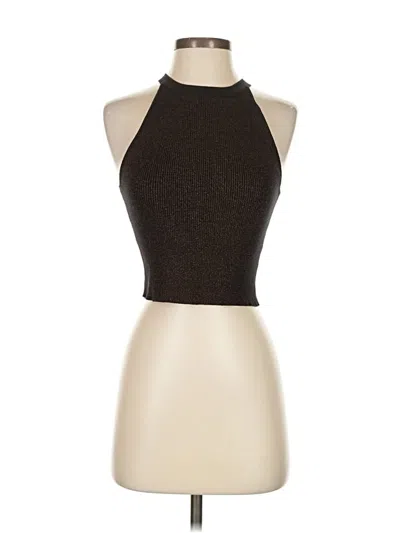 Pre-owned House Of Harlow 1960 Sleeveless Top Brown Halter Neckline Tops