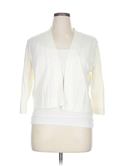 Pre-owned Roz & Ali Cardigan Sweater In White