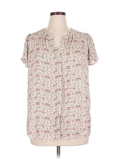 Pre-owned Rose + Olive Short Sleeve Blouse In White