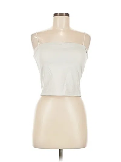 Pre-owned Uniqlo Tank Top Ivory Strapless Neckline Tops In White