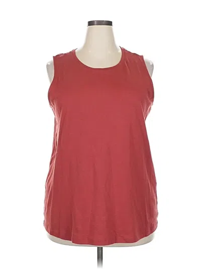 Pre-owned Cj Banks Sleeveless Top Red Scoop Neck Tops