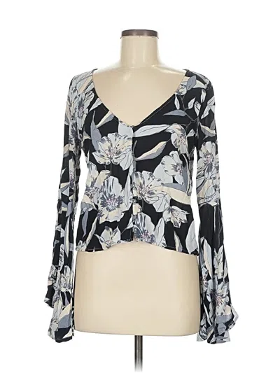 Pre-owned Billabong Long Sleeve Blouse In Black