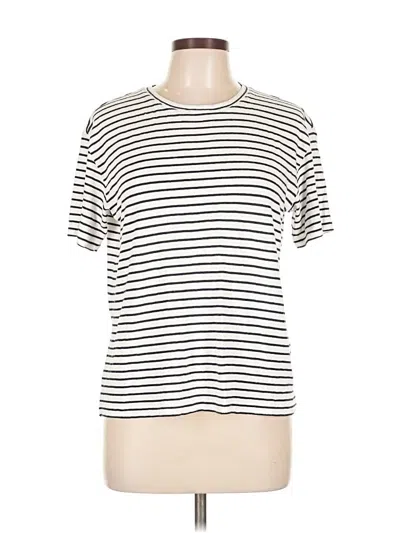 Pre-owned Caslon Short Sleeve Top Ivory Crew Neck Tops In White