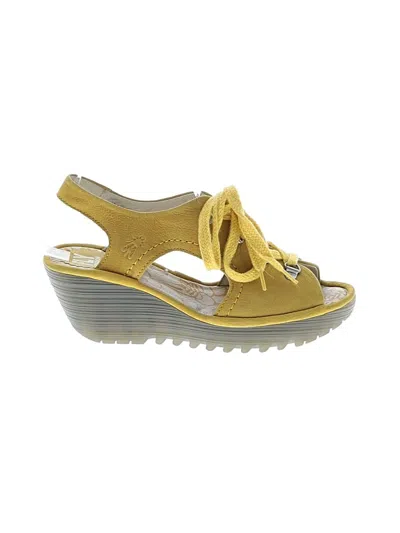 Pre-owned Fly London Sandals In Yellow