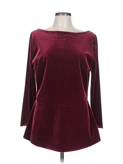 Pre-owned Chiara Boni La Petite Robe Long Sleeve Top Red Boatneck Tops