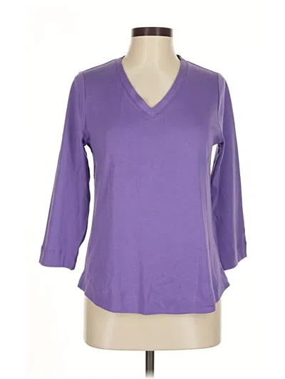Pre-owned Chico's 3/4 Sleeve T-shirt In Purple