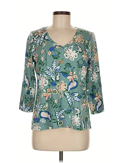 Pre-owned Chico's 3/4 Sleeve T-shirt In Blue