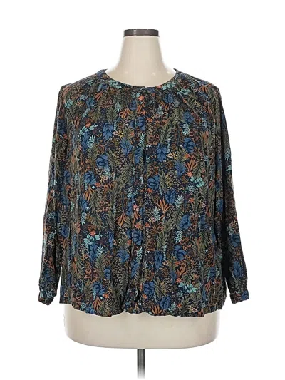 Pre-owned Cj Banks 3/4 Sleeve Blouse In Blue