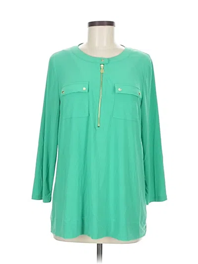 Pre-owned Anne Klein 3/4 Sleeve Blouse In Green