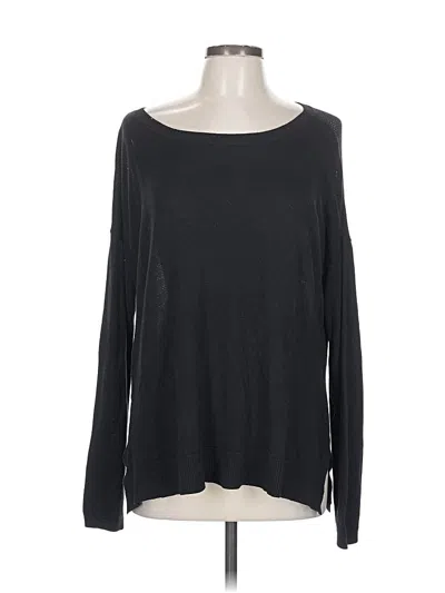 Pre-owned Lululemon Athletica Long Sleeve Top Black Boatneck Tops