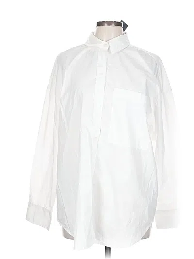 Abercrombie & Fitch Long Sleeve Blouse In White