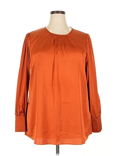 Pre-owned City Chic Long Sleeve Blouse In Orange