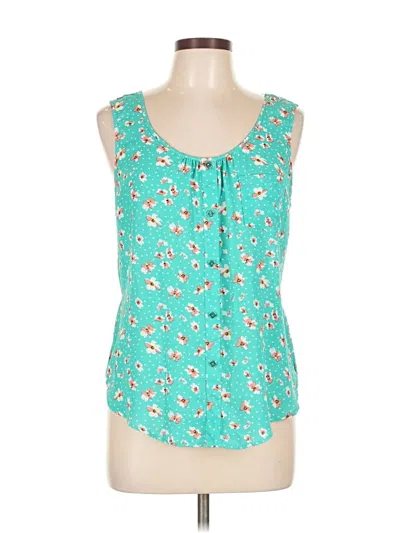 Pre-owned E&m Collection Sleeveless Blouse In Blue