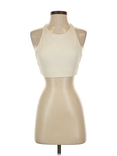 Pre-owned Girlfriend Collective Tank Top Ivory Halter Neckline Tops In White