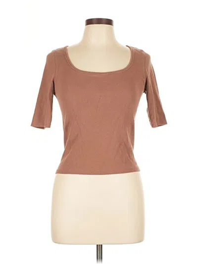 Pre-owned Rylee + Cru 3/4 Sleeve T-shirt In Brown