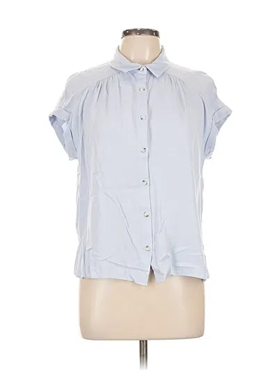 Pre-owned Rose + Olive Short Sleeve Blouse In Blue