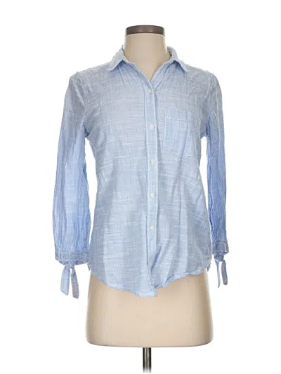Pre-owned Abercrombie & Fitch 3/4 Sleeve Button Down Shirt In Blue