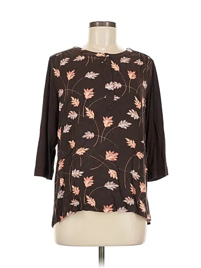 Pre-owned National 3/4 Sleeve T-shirt In Brown